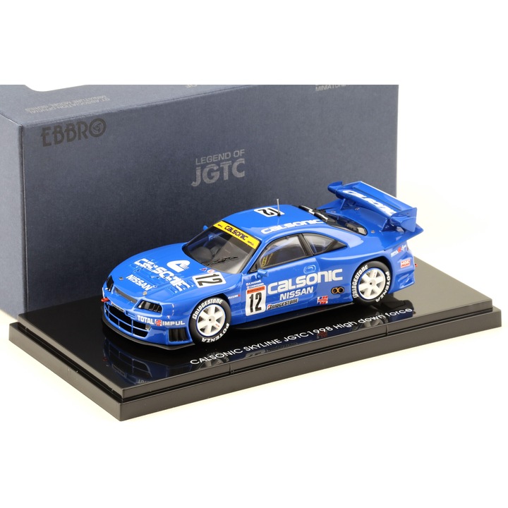Макета Nissan Skyline GT-R R33 #12 Calsonic Skyline JGTC 1998 High down force с витрина от плексиглас - 1/43 Ebbro