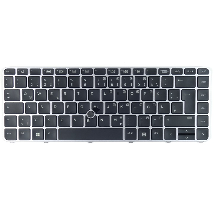 Tradebit laptop billentyűzet, QWERTZ, LED háttérvilágítás, teljes kompatibilitás, HP Elitebook 840 G3, 840 G4, 745 G3, 745 G4, 848 G3, 848 G4 készülékekhez