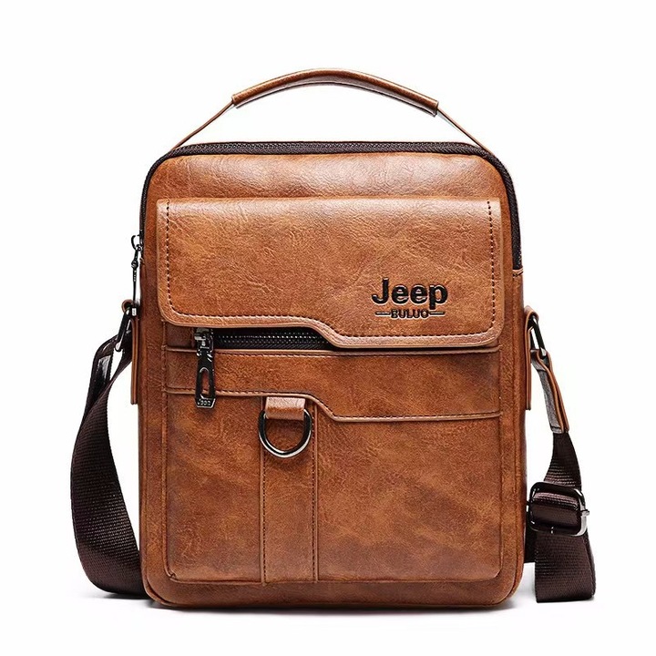 Geanta barbati, Jeep, piele ecologica, impermeabila, 26x22x6cm