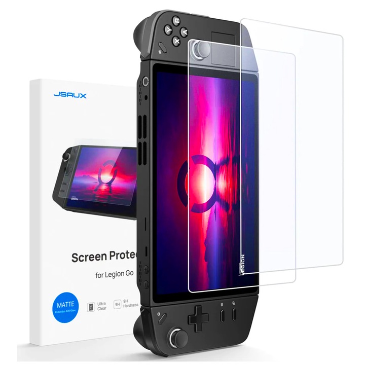 Set 2 folii protectie consola, Jsaux, Sticla securizata, Compatibila cu Lenovo Legion Go
