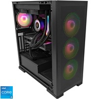 Sistem Desktop PC Gaming A+ cu procesor Intel Core i5 14600KF pana la 5.3GHz, Racire pe lichid, 32GB DDR5, 1TB SSD, Gigabyte GeForce RTX 4060 Ti Eagle OC 8GB GDDR6, No OS, Black