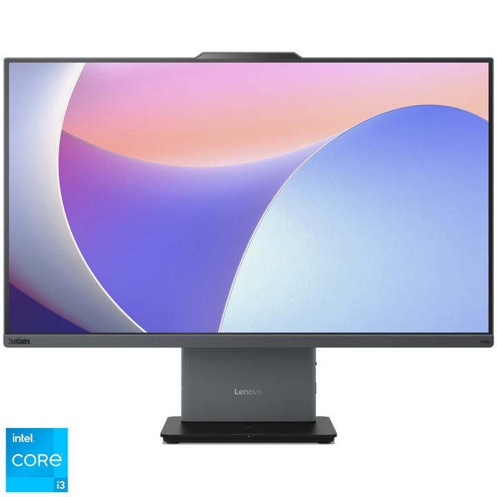 Настолен компютър All-in-One Lenovo ThinkCentre neo 50a 27 Gen 5, Intel® Core™ i3-1315U, 27", Full HD, IPS, 8GB DDR5, 256GB SSD, Intel® UHD Graphics, No OS, Luna Grey