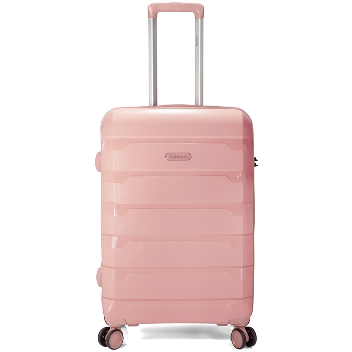 Куфар Голям разтегателен BZ 5750, полипропилен, 4 двойни колела, 76 см, корал