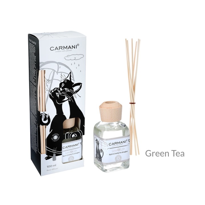 Szobai légfrissítő, CARMANI, Illatszóró - Koci swiat, zöld, 100ml