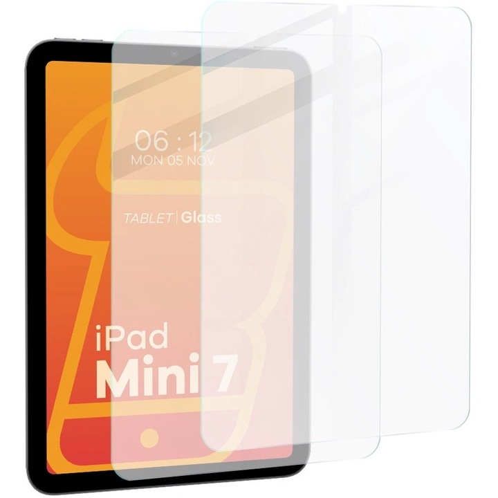 Edzett üvegfólia iPad Mini 7. generáció 2024 / iPad Mini 6. generáció 2021, Bizon, 2 darabos szett, átlátszó