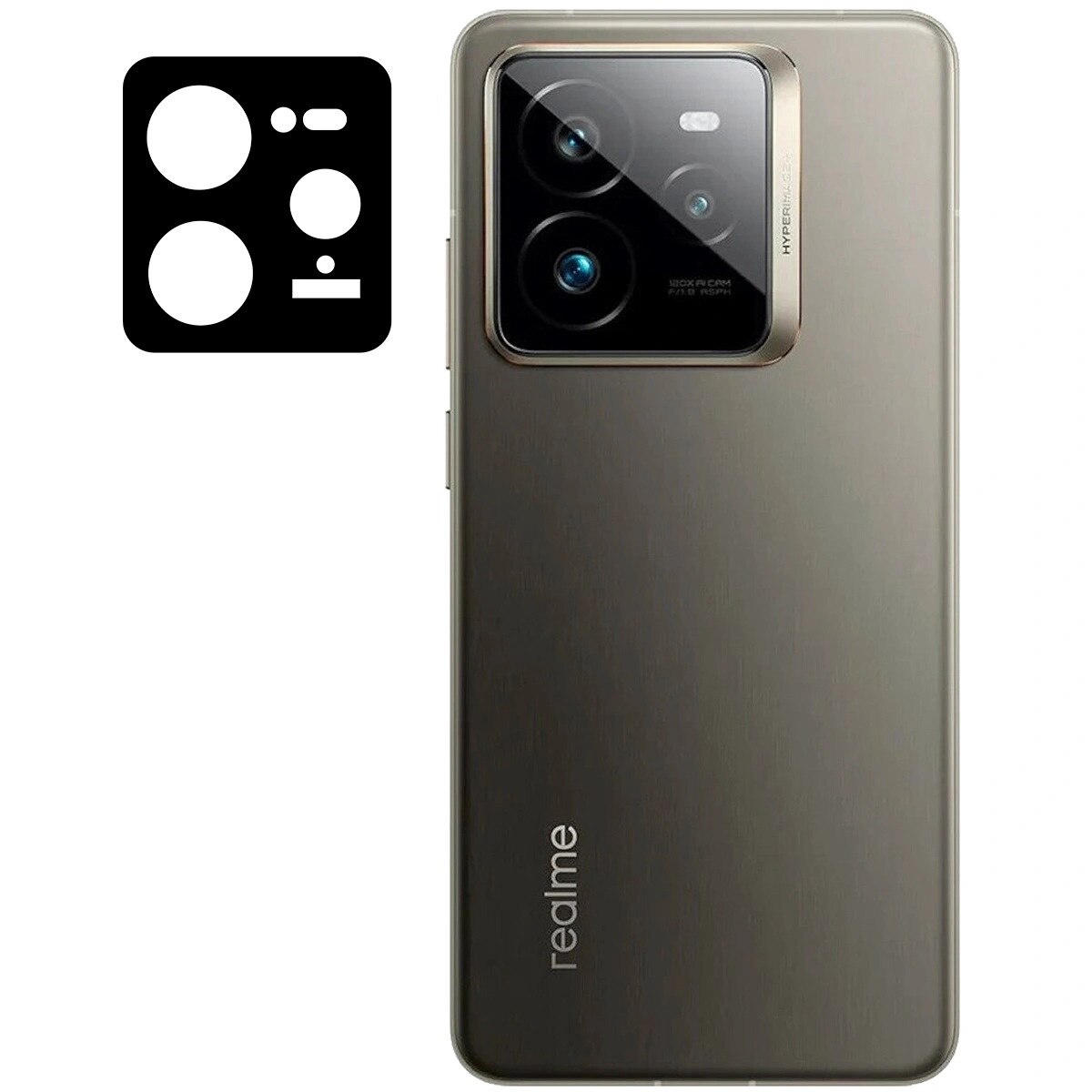 Folie protectie camera pentru Realme GT 7 Pro, Bison, set 2 bucati, negru, aplicare simpla