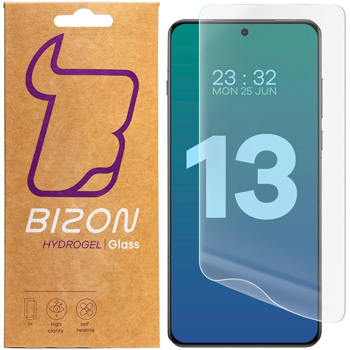 Folii de protectie din hidrogel, BizonMobile, pentru OnePlus 13, set 2 bucati, transparente, 15.73x7.21cm