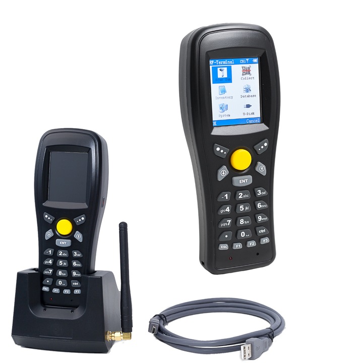 Colector date universal cu scanner coduri 1D, ergonomic, afisaj color, tastatura usor de utilizat, baterie mare capacitate, statie de incarcare rapida, 3 moduri scanare: timp real, memorie interna, inventar, stocare pana la 50.000 de coduri, HDWR HD-PS8B
