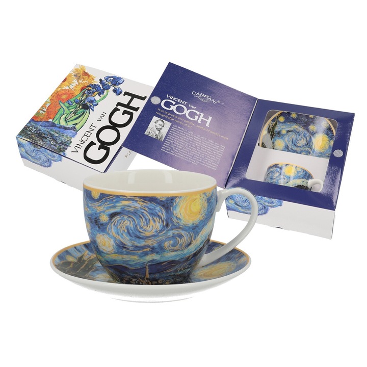 Cana cu farfurie, CARMANI, van Gogh, Gwiazdzista noc, 250ml