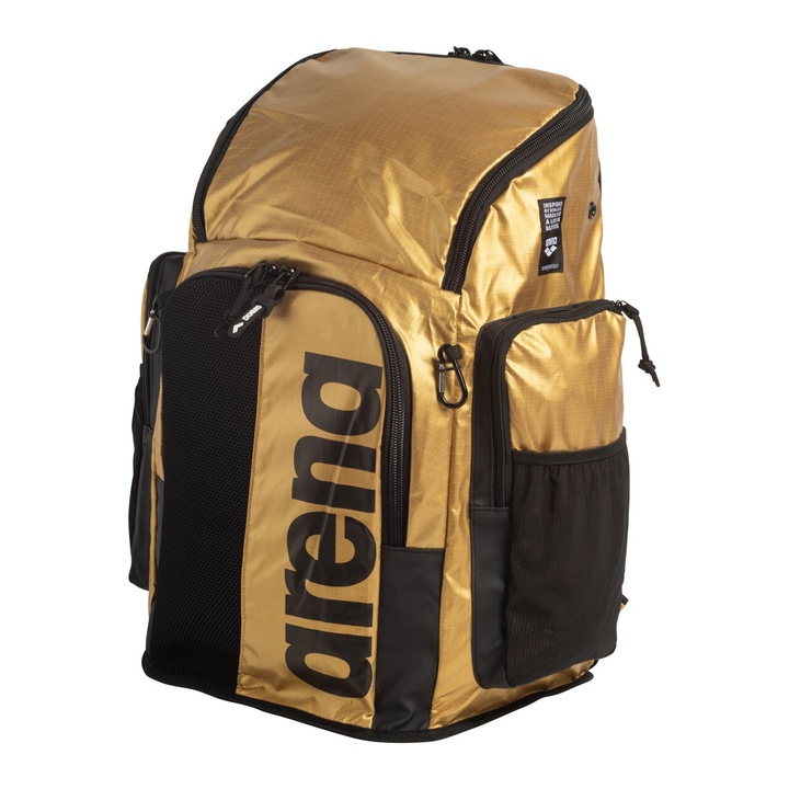 Раница Arena Spiky III 45L, полиамид, водоустойчива, черно/златно