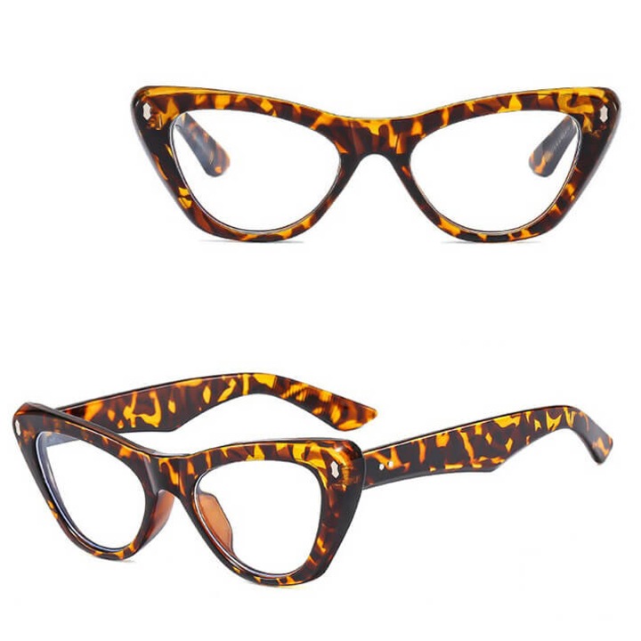 Ochelari de vedere cu filtru Blue Light, policarbonat, cu toc si servetel, maro/galben