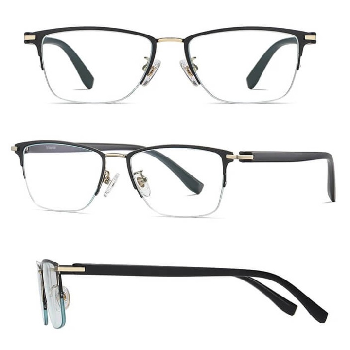 Унисекс очила, Stylion, с филтър Blue Light, черни със златист цвят, комплект с аксесоари