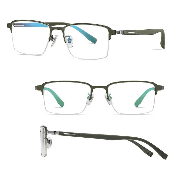 Унисекс очила, матово зелено, с филтър Blue Light, комплект с аксесоари