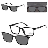 Ochelari de vedere Montana, +1.50, cu clip-on polarizat, negru, unisex, set complet
