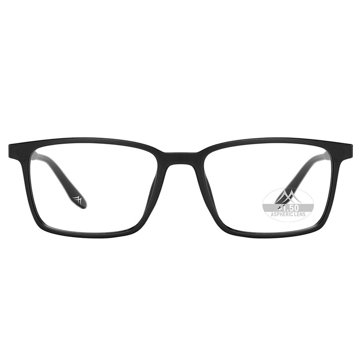 Ochelari de vedere Montana, +2.00, clip-on polarizat, negru, unisex, set complet