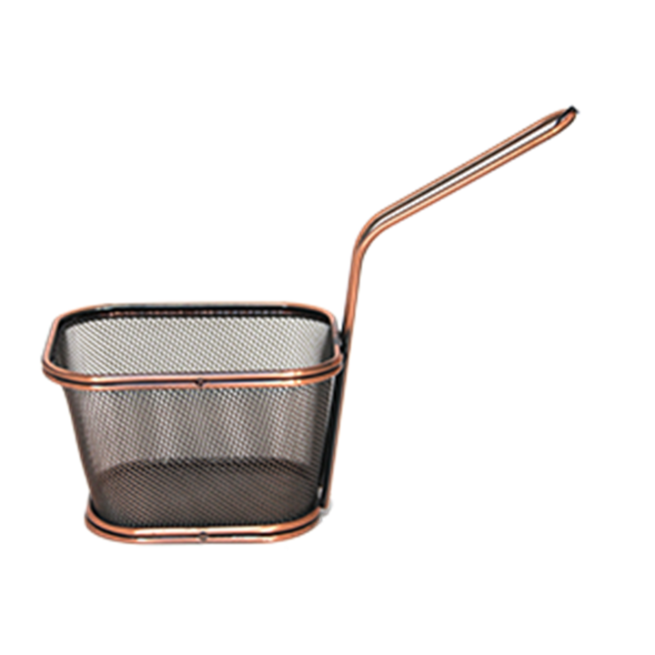 Кошничка за сервиране HORECANO, правоъгълна с дръжка, ковано желязо, 11x13xh8.5cm