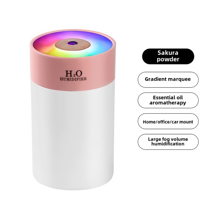 Marker párásító, Színes Meteor Fény, spray, csapvízzel tölthető, Autós párásító, Perfect Gift Pink, 260ml Ultrahangos