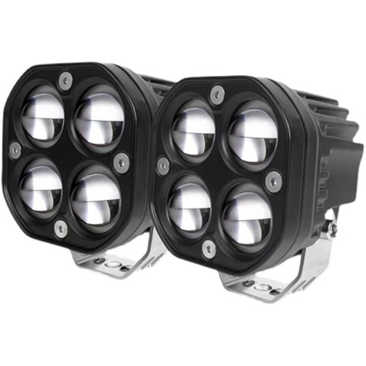 LED projektor 5D objektív Auto, Starline, Offroad munkalámpák 25W 3000 Lumen kiegészítő LED projektor mini köd/vezető lámpa készlet SUV ATV Jeep motoros teherautó felszerelésekhez, 2 db