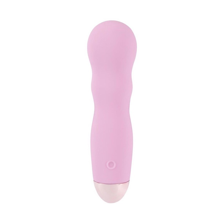 Mini Cuties vibrátor, rózsaszín, 7 vibrációs mód, szilikon, PU, ABS, 12,4x2,3-3,3 cm, vízálló