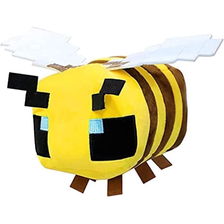 Плюшена играчка пчела Minecraft, VeliumCraft, 20-30 см, пухкава, детска, жълта