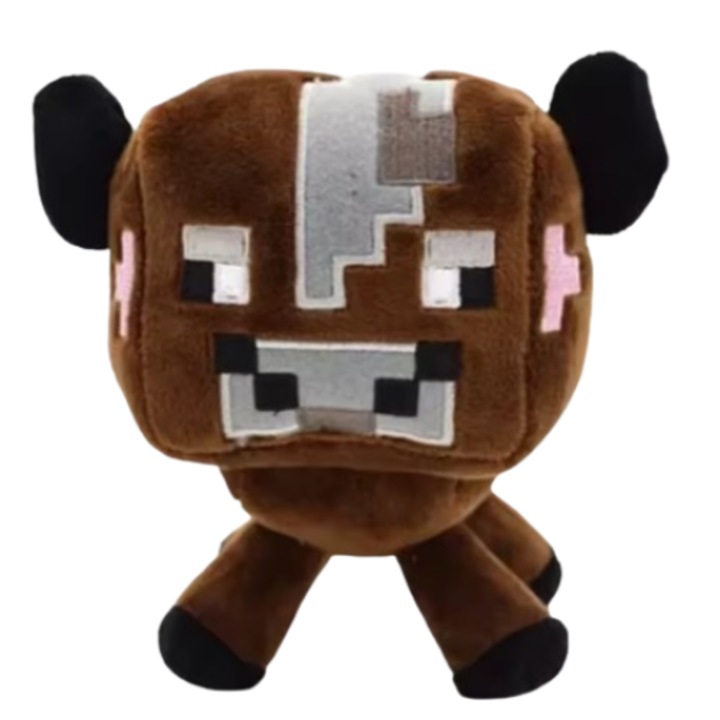 Minecraft tehén plüssjáték, VeliumCraft, 17 cm, bolyhos, gyerekeknek, barna