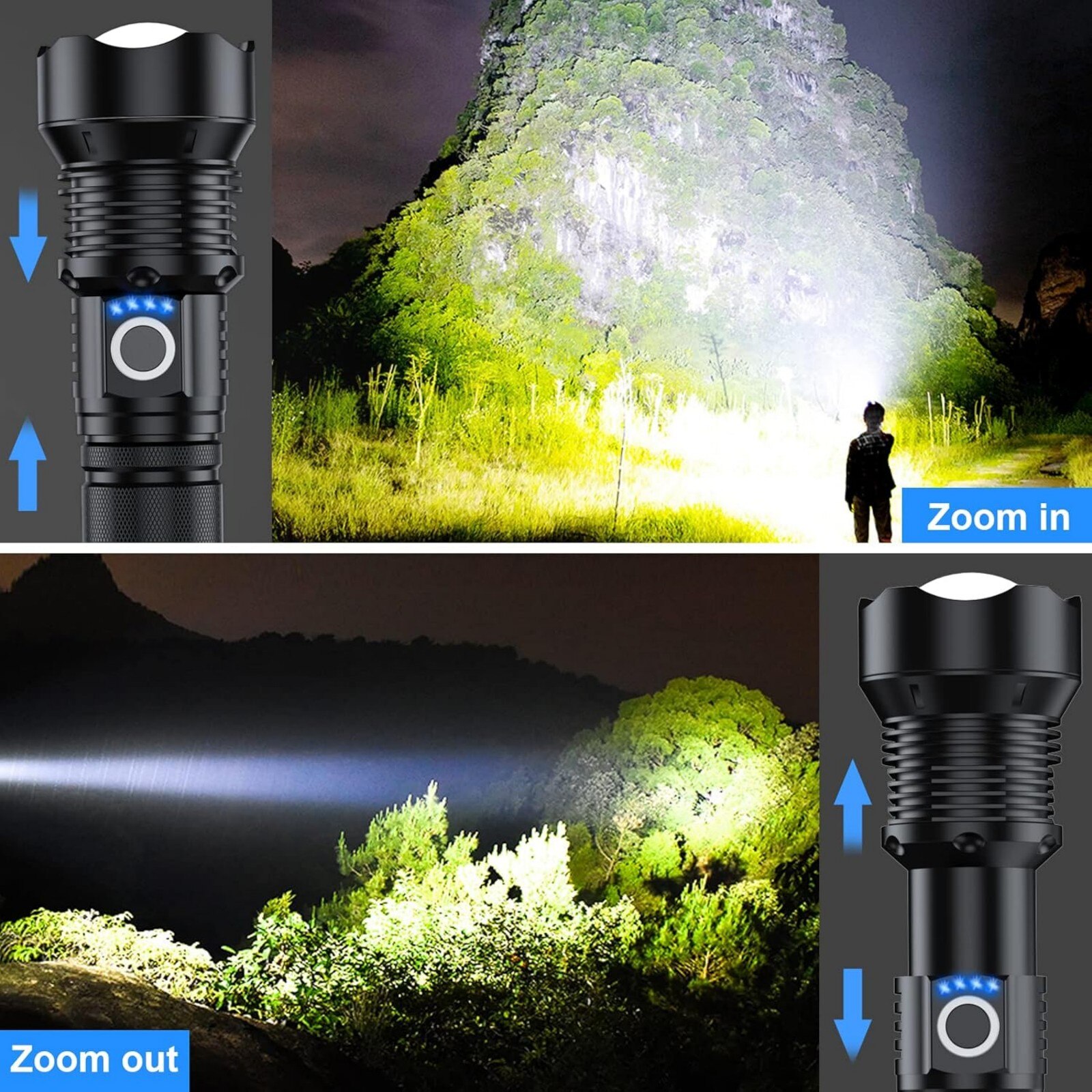 Lanterna LED reincarcabila 14500/400mAh, lumina super stralucitoare si ...