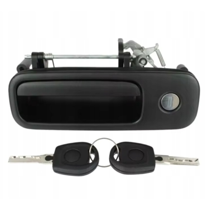 Autókilincs készlet zárral, AWParts, Kompatibilis VW Golf IV 4 Polo T5 Caddy, Fém, Műanyag, Ajtókilincs, Fekete