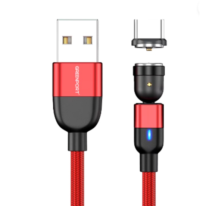 Cablu magnetic, USB,3in 1, rotatie 540