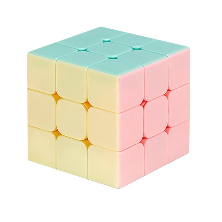 Cubul Rubik 3x3, fara autocolante, cu rezolvare rapida, 56 mm, ajustare ampatamentului, colturi mari rotunjite, netede si rapide, potrivite pentru copii si adulti, jucarie educationala, exercitii de gandire si abilitati motrice, culoare