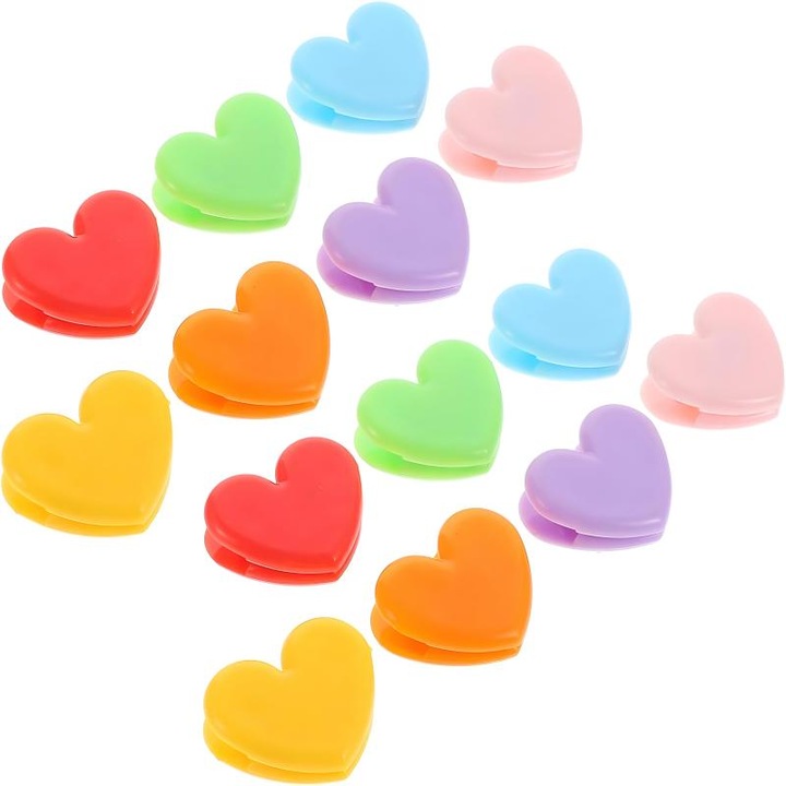 Cleme de legare in forma de inima din 20 de piese, 1, 22*1, 06 inci, material ecologic, reutilizabil