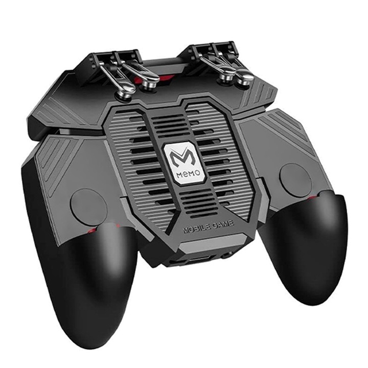 Mobil Gamepad hűtőkészlet, Rqiurpn, Cooling Cooler, Támogatás 4,5-6,7 hüvelykes telefonokhoz, 1200 mAh, Fekete