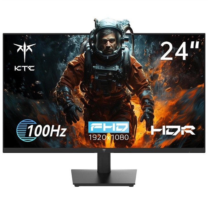 KTC Gaming Monitor 23,8 hüvelykes, 100 Hz, 1920x1080, adaptív szinkron, fekete