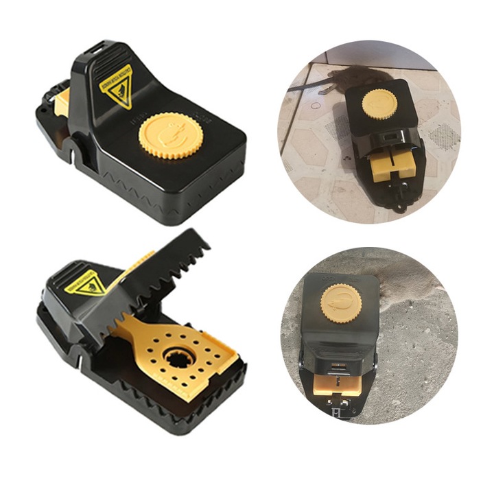 Capcana pentru soareci imbunatatita, set de 2 piese, instrumente de ucidere a rozatoarelor, capturati soareci in viata, capcana cu autoblocare, potrivita pentru utilizare in interior si exterior, reutilizabila, 11,2*4,8*5,6 cm