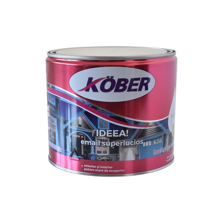 Kober Ideea oldószer alapú zománc, fémhez, borvörös, fényes megjelenés, 2,5 L
