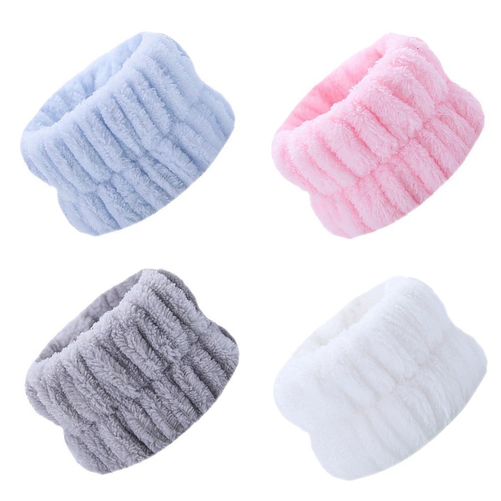 Комплект 4 микрофибърни ленти за китка, абсорбиращи, многоцветни, 9х6 см