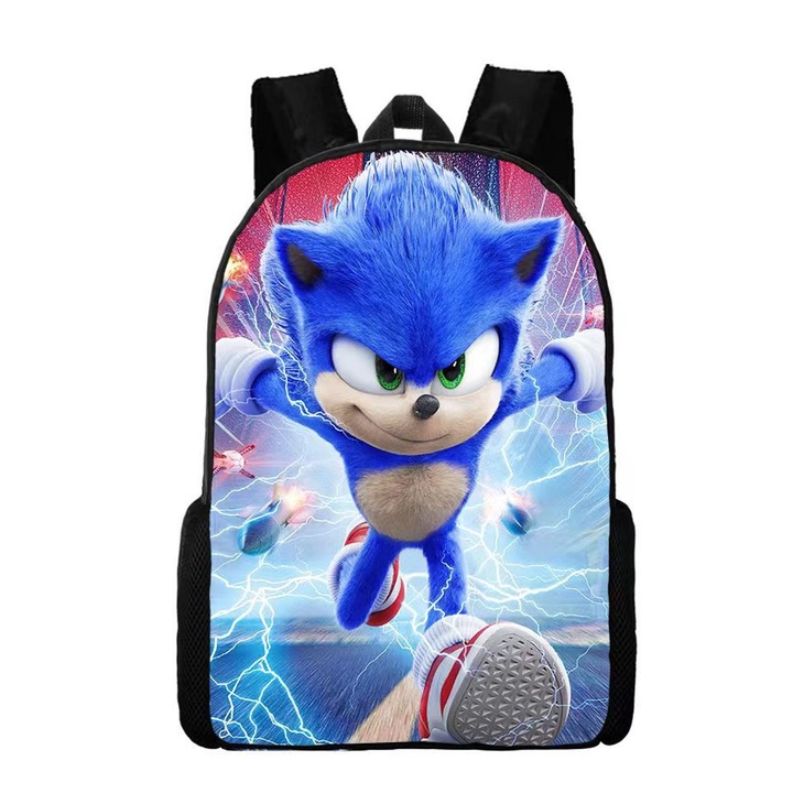 Iskolatáska, nagy kapacitású, ergonomikus, többszínű, 42x14x30cm