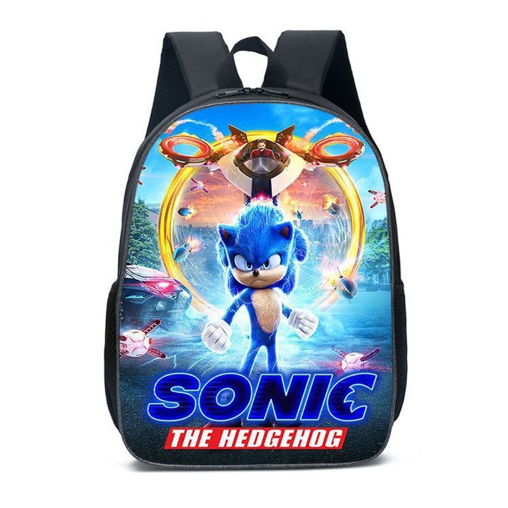 Iskolatáska, nagy kapacitású, ergonomikus, többszínű, 29x44x13cm