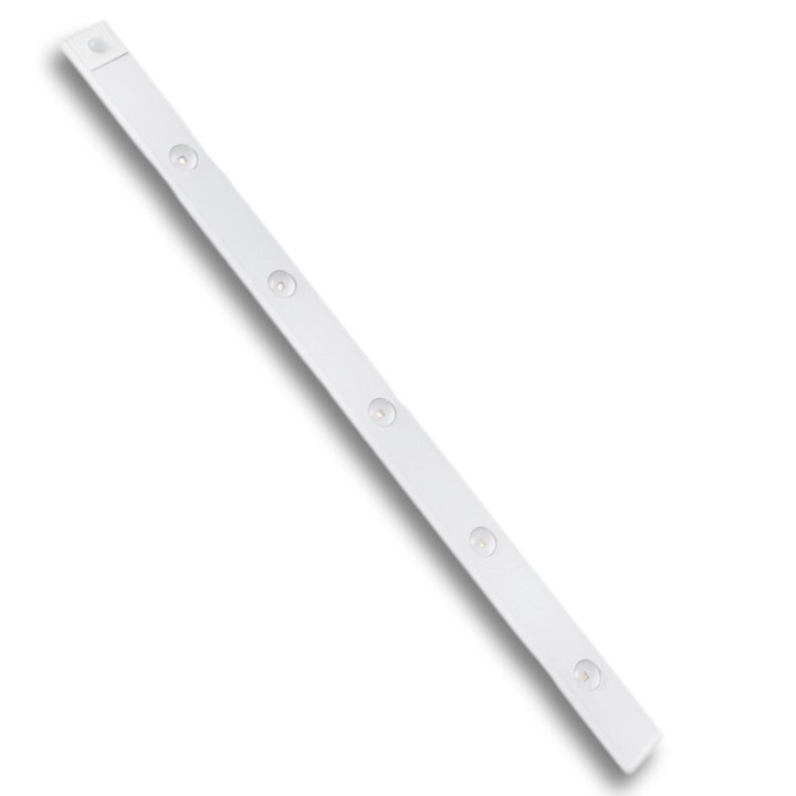 LED лента със сензор за движение, 60 см, USB зареждане, бяла, за дрешници, бани, коридори, стълбища