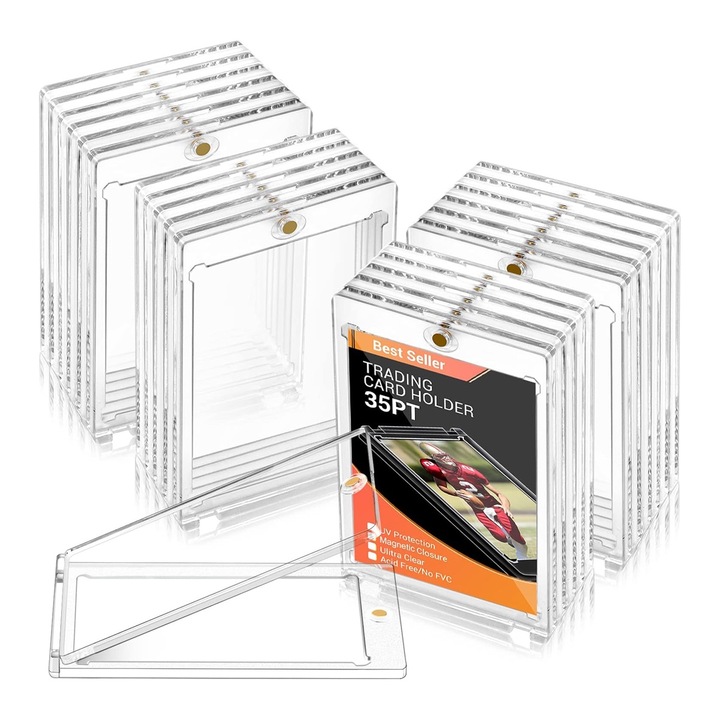 24db mágneses kártya tartó, 35 PT mágneses kártyatartó, baseball kártya tartó, kemény akril hüvely, baseball játékkártya védő hüvely