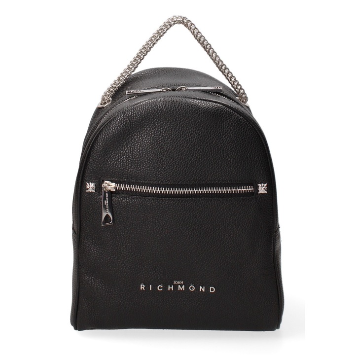 John Richmond, Rucsac din piele cu maner din lant, Negru
