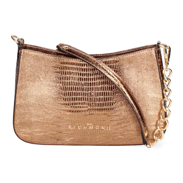 John Richmond, Geanta cu bareta de umar detasabila, Auriu, Bronz