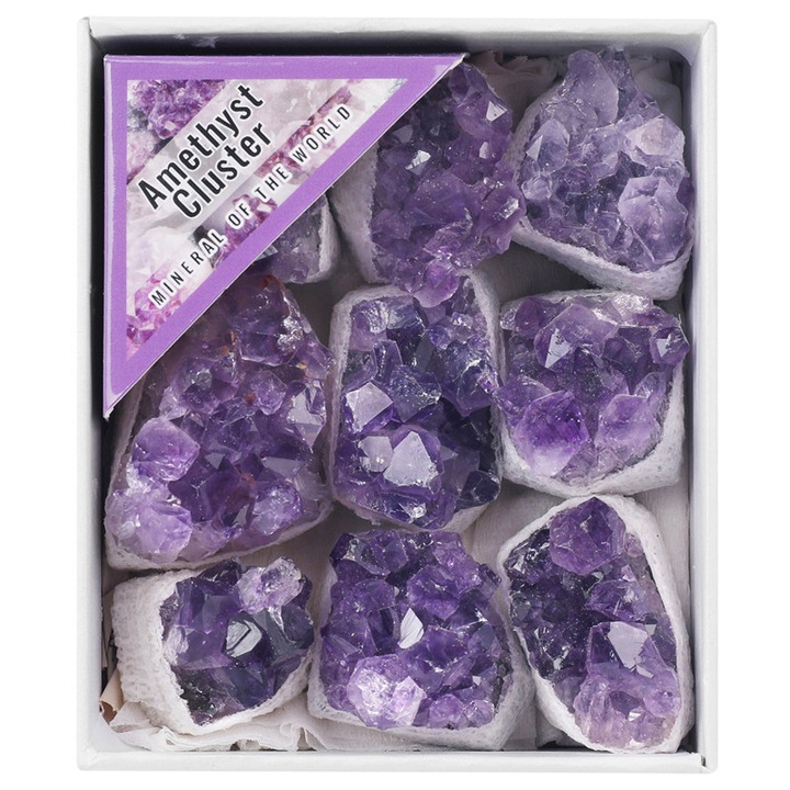 Cristale de ametist natural, 9.5x8x4cm, set de pietre decorative