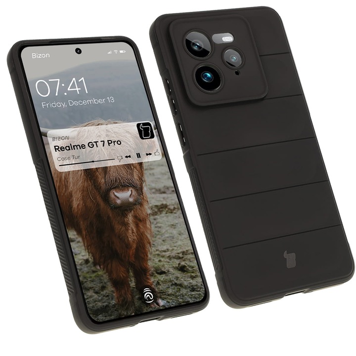 Калъф, Bizon Case Tur, Realme GT 7 Pro, Черно