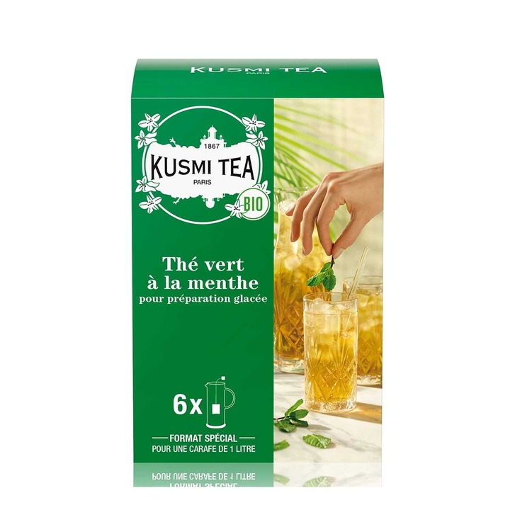 Ceai Kusmi Spearmint Green Iced Tea 6 plicuri – 48gr