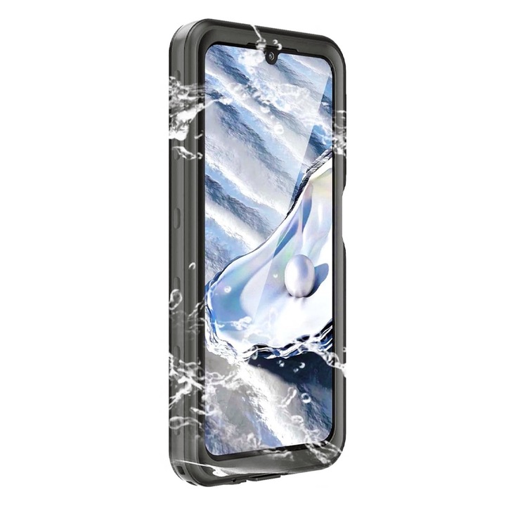 Подводен защитен калъф за Samsung Galaxy S25 Ultra, ОПТИМАЛНО РЕШЕНИЕ, Водоустойчив, Устойчив на 1,5 м дълбочина, Висококачествени материали, Летен калъф, Прахоустойчив, Водонепроницаема система за затваряне, Прецизни изрези, Водоустойчив, Черен