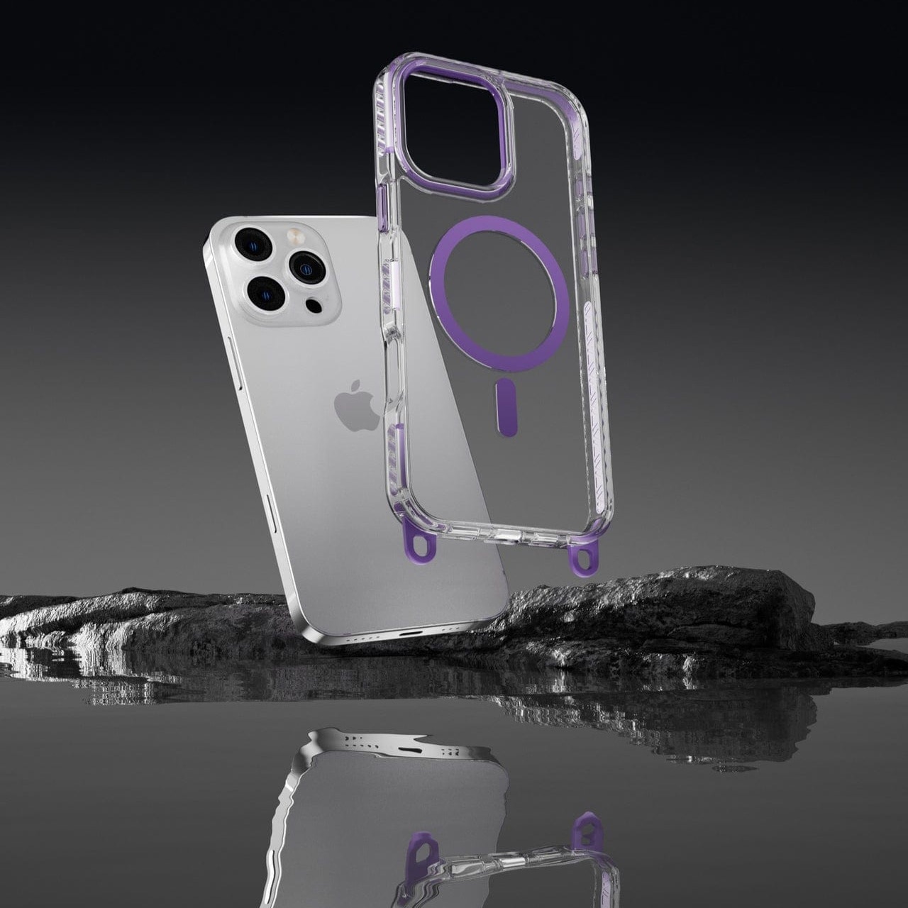 Husa pentru Apple iPhone 16 Pro Max Daden®, Snur detasabil, Antisoc, Protectie Superioara, Bumper interior, Magsafe, Transparenta cu Roz