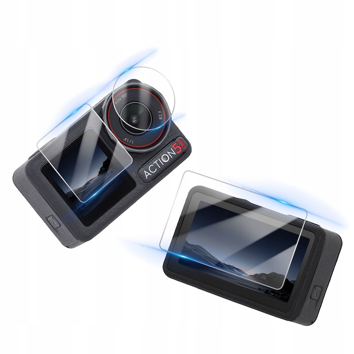 Védőtok 2x képernyőhöz + 3in1 objektív DJI OSMO ACTION 5 PRO-hoz, OA5-BHM883