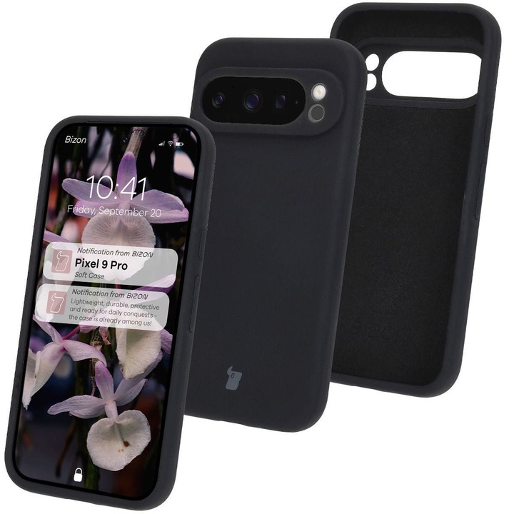 Husa Bizon Soft Case pentru Google Pixel 9 Pro, negru