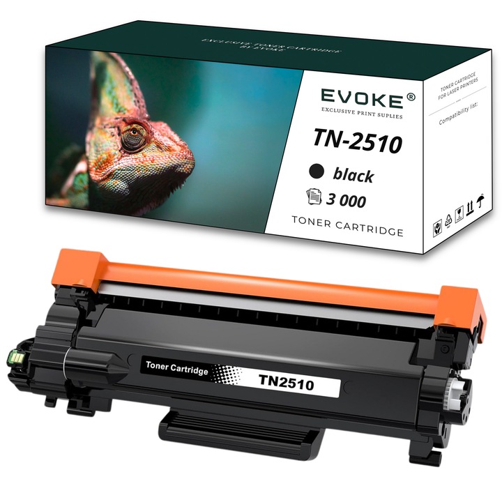 Toner cartus imprimanta pentru Brother TN-2510 XL negru, 3000 pagini, TN2510, compatibil cu HL-L2400DW DCP L2620DW L2627DW MFC L2860DW