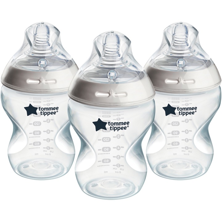 Шишенце Tommee Tippee Natural Start, Самостерилизиращо се, 260 мл, PP, 0+ месеца, 3 броя